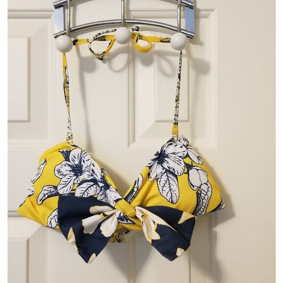 New Palmacea Lily Floral Print Bandeau Top + Bikini Bottom Set Removable Strap - Picture 2 of 10